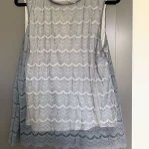 Lace overlay sleeveless top